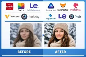 Best free photo enhancer online comparison showing before and after results